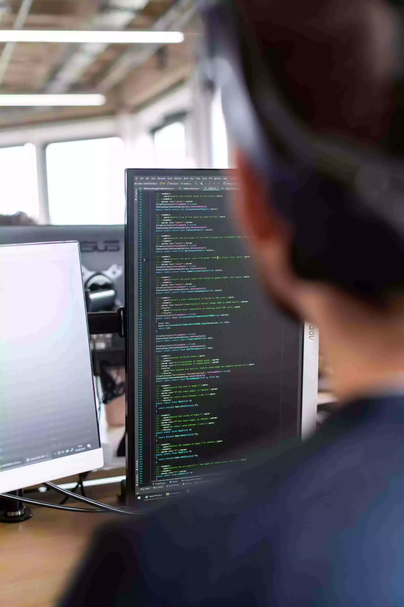 Person working on code